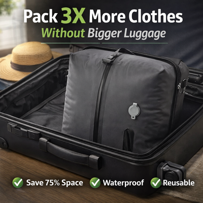 VACUBE™ Travel Compression Bag – Reusable Space Saving Packing Cube