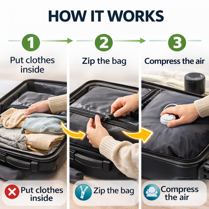 VACUBE™ Travel Compression Bag – Reusable Space Saving Packing Cube
