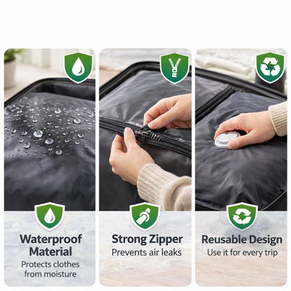 VACUBE™ Travel Compression Bag – Reusable Space Saving Packing Cube